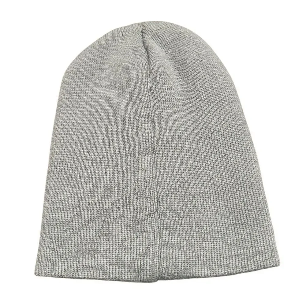 Hot Topic Light Gray Grey Slouch Beanie Cuffed Winter Hat
